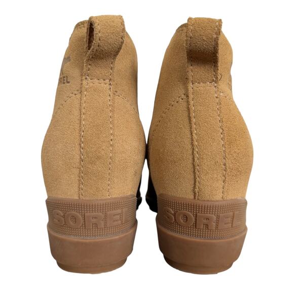 SOREL Evie II Wedge Chelsea Boot in Caribou Buff Gum Tan Suede Women’s 7.5 - Picture 3 of 12